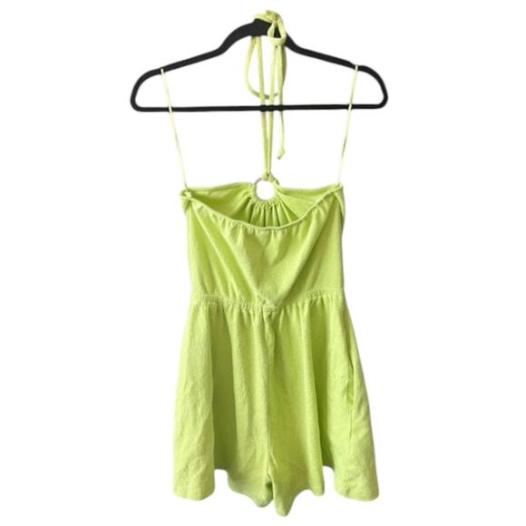OLD NAVY Lime Green Romper w/Pockets and Halter Top Size M - Picture 2 of 6